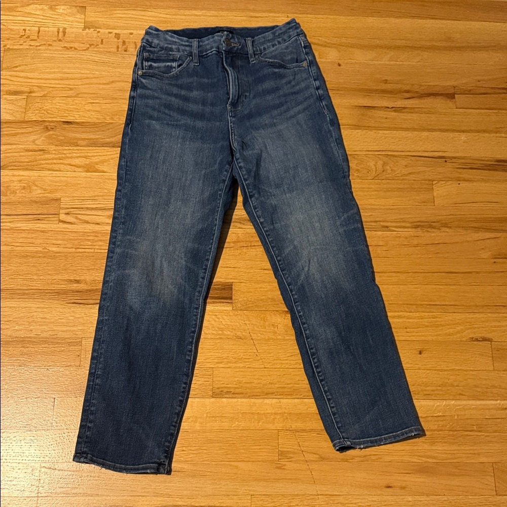 Express Dark Blue Women’s Straight Ankle High Rise Ultra Stretch Jeans